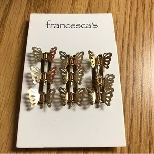 Francesca’s Gold Butterfly Hair Clips